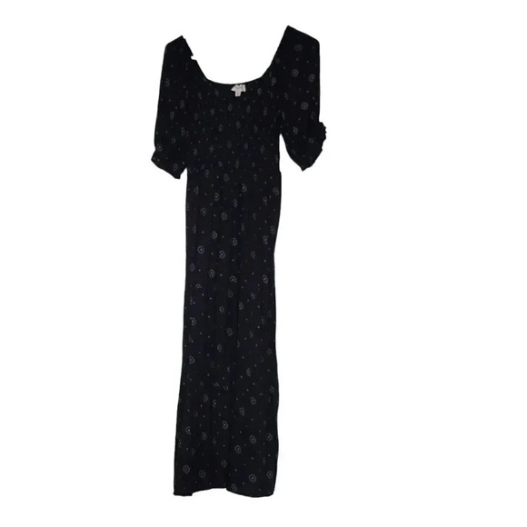 Women’s True Craft Off the Shoulder Midi Dress Blue Geometry Size M Boho Y2K - Picture 12 of 15